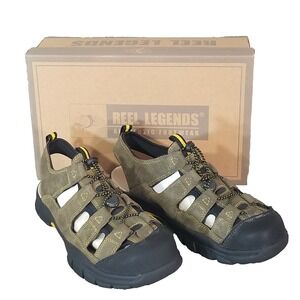 Reel Legends Wolf  Sandals Mens 12M Shoes Beige Fishing Hiking Slip On